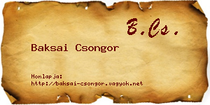 Baksai Csongor névjegykártya
